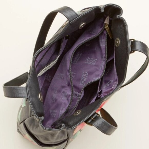 Shoulder bag Anuschka Hummingbirds At Night Hand-Painted Shoulder Bag - Picture 7 of 7